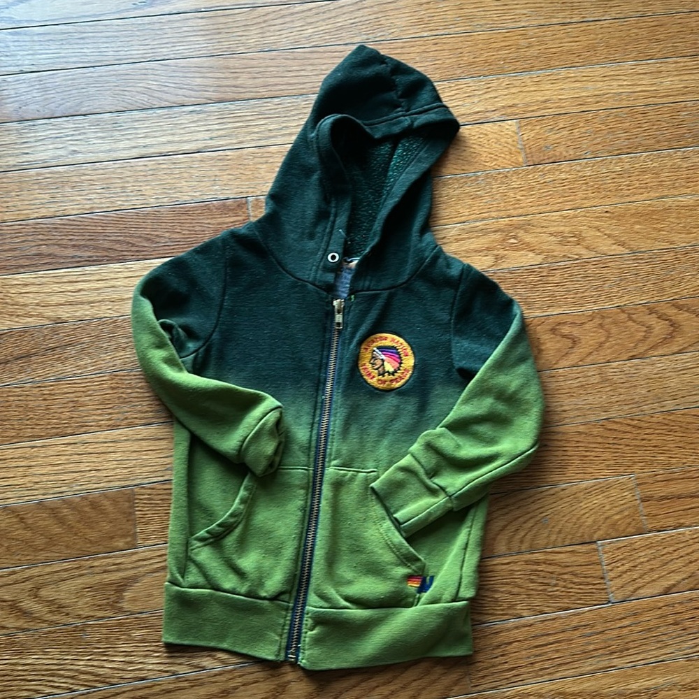 Aviator Nation Green Ombre Kids Zip Hoodie